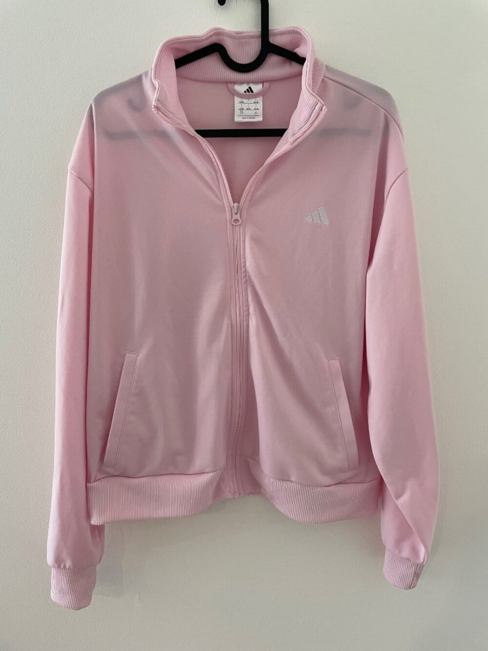 Adidas women's pink L bomber jacket, inside pockets